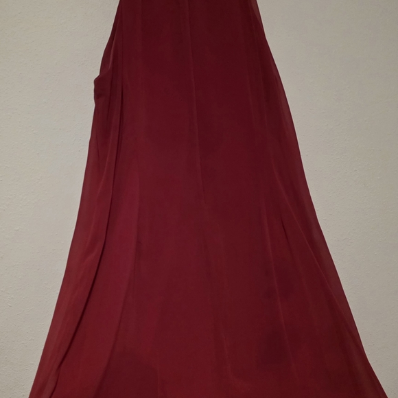 SLNY Red Dress with Embellished Neckline - Picture 5 of 5